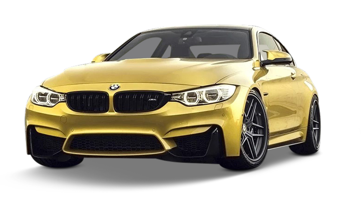 Yellow sports car on a clean background