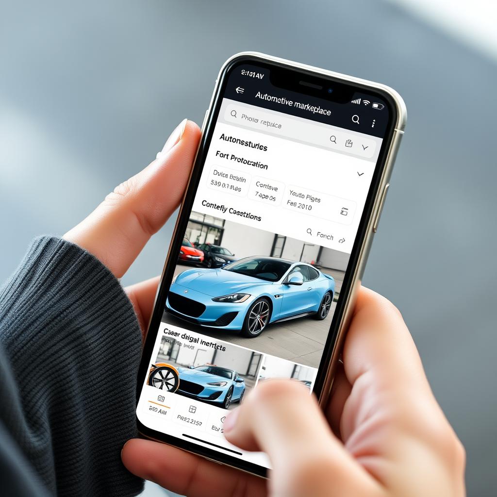 Automotive marketplace listings with professional photography