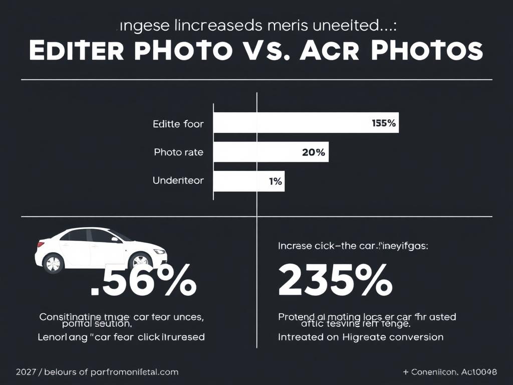 Graph showing increased engagement metrics for professionally edited car photos