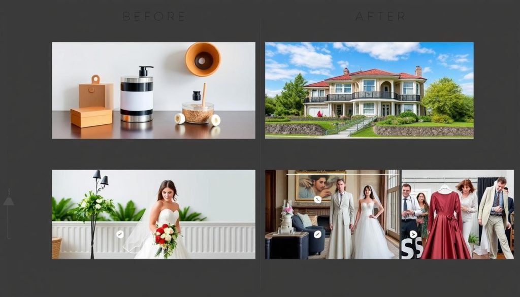 Multiple industry examples of bulk photo editing service applications