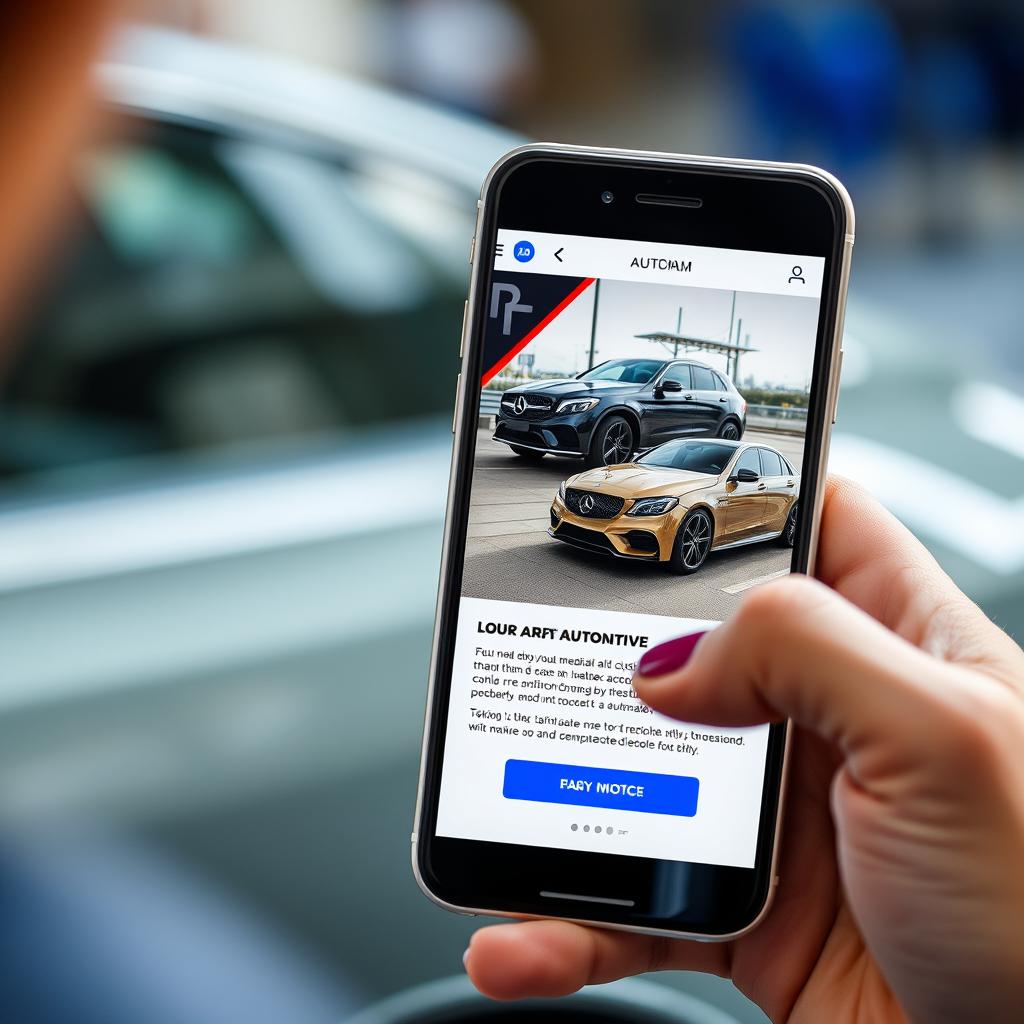 Social media automotive advertisement with edited vehicle photo
