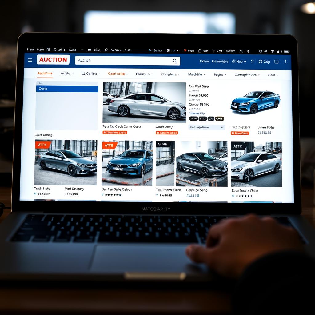 Vehicle auction platform with professional photography